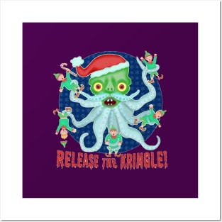 Christmas Cephalopod Posters and Art